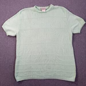 Company Collection Mint Green Short Sleeve Sweater Women's XL Vintage Knit